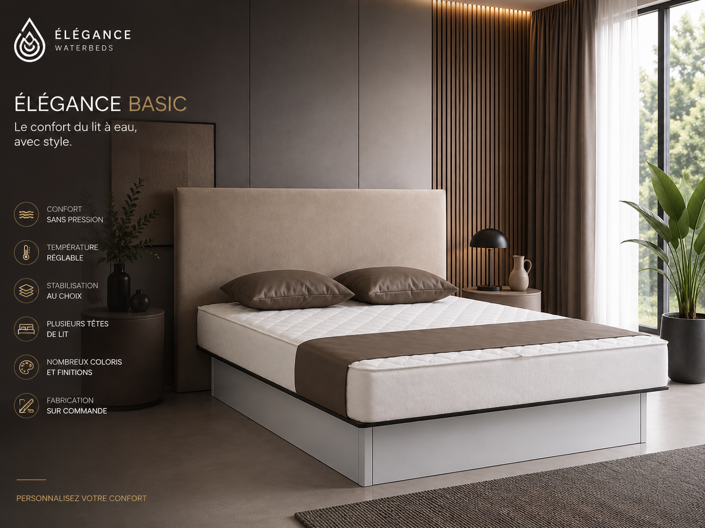 Lit à eau Élégance Basic Waterbed France