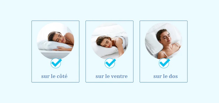 Oreiller à eau Mediflow Waterbed France positions de sommeil