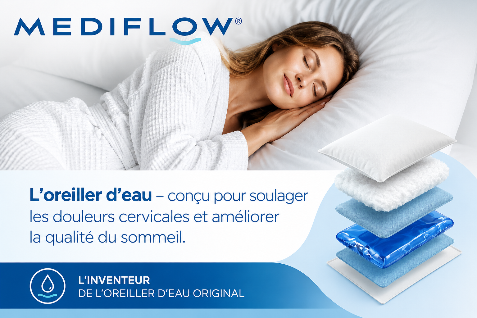Oreiller à eau Mediflow Waterbed France