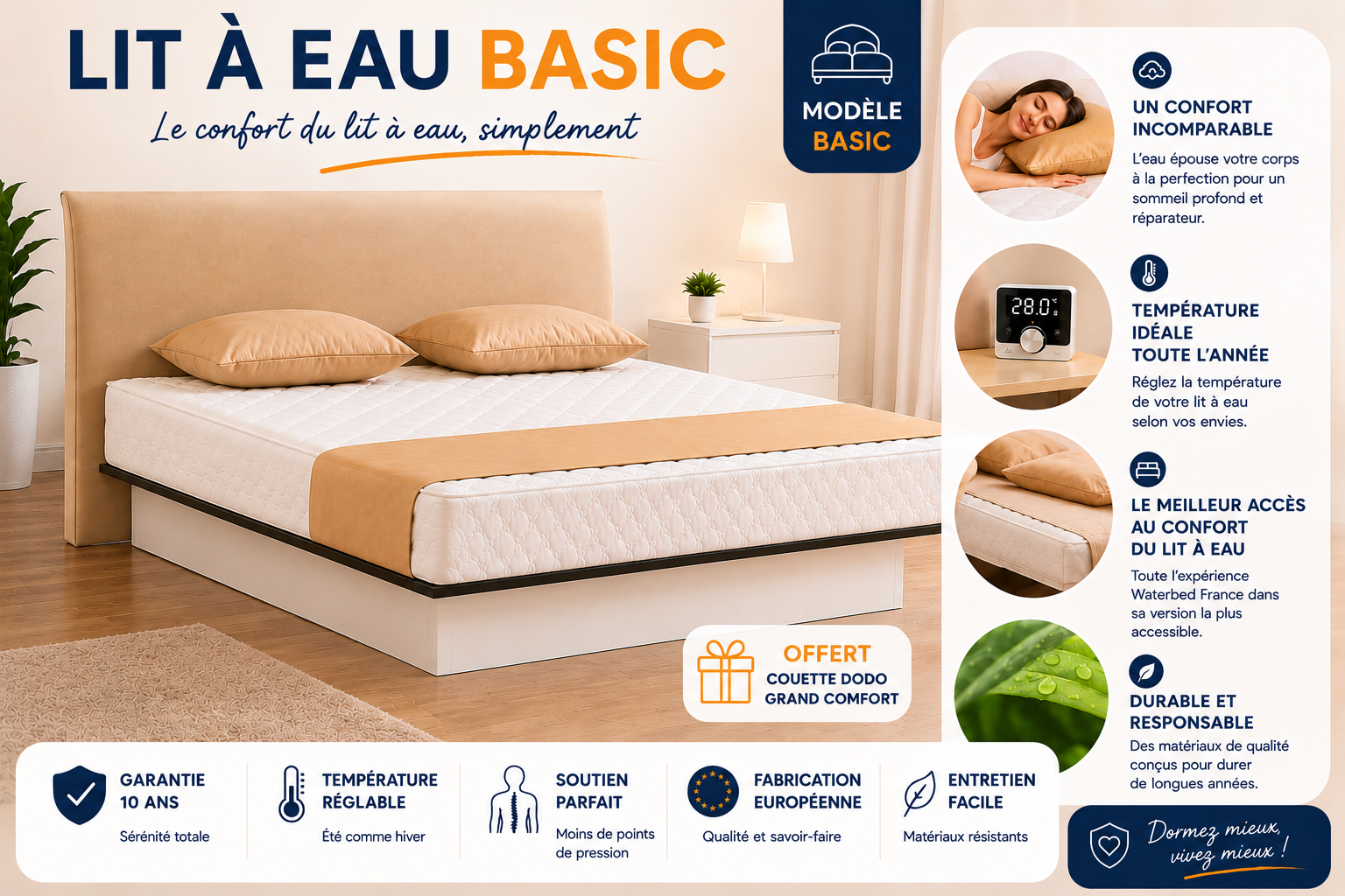 LIT A EAU BASIC SIMPLE ET PAS CHER by Waterbed France