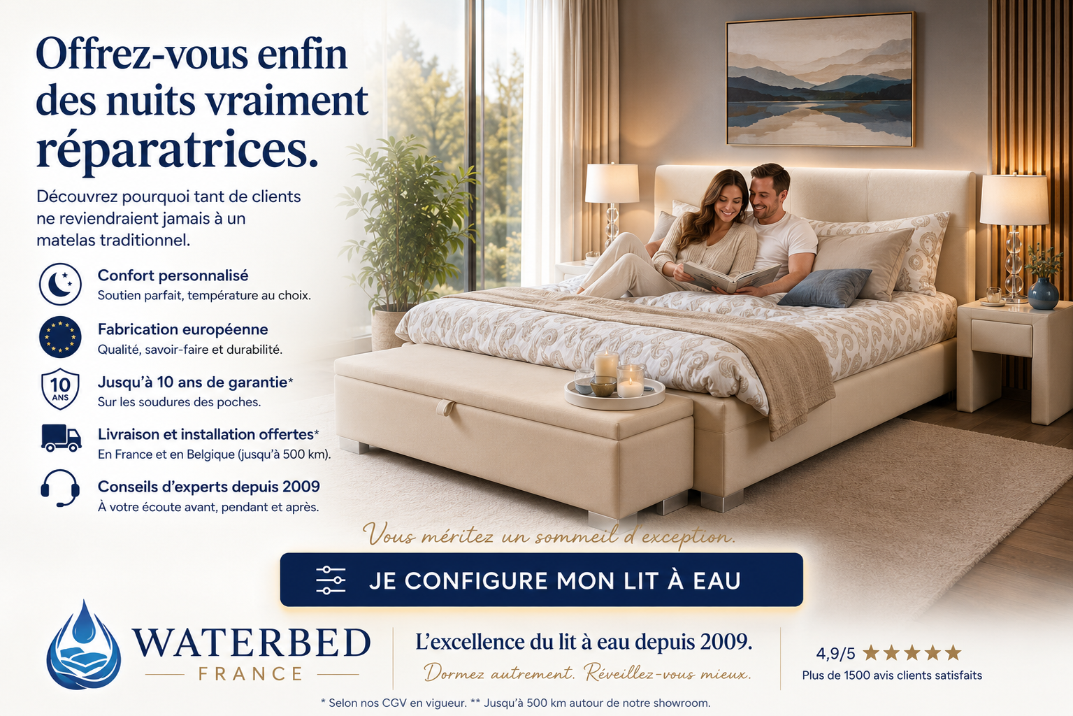 Configurez votre lit à eau