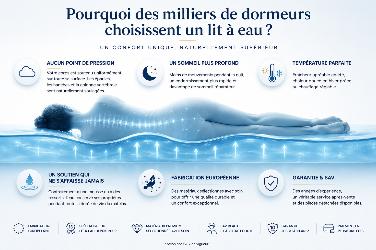 Pourquoi des milliers de dormeurs choisissent un lit à eau Waterbed France ?